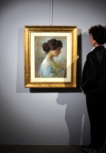 XXe siècle - Portrait de femme, pastel début 20e